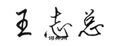 駱恆光王志總行書個性簽名怎么寫