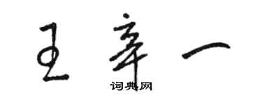 駱恆光王辛一草書個性簽名怎么寫