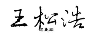 曾慶福王松浩行書個性簽名怎么寫