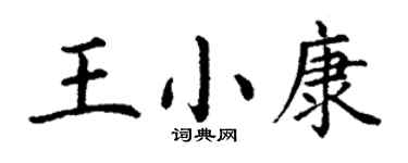 丁謙王小康楷書個性簽名怎么寫
