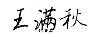 王正良王滿秋行書個性簽名怎么寫