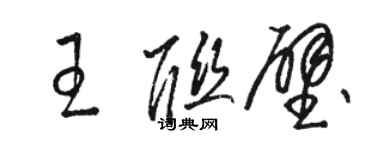 駱恆光王聯壁草書個性簽名怎么寫