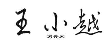 駱恆光王小越行書個性簽名怎么寫