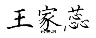 丁謙王家蕊楷書個性簽名怎么寫