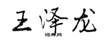 曾慶福王澤龍行書個性簽名怎么寫