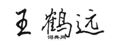 駱恆光王鶴遠行書個性簽名怎么寫