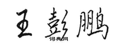 駱恆光王彭鵬行書個性簽名怎么寫