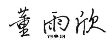 駱恆光董雨欣行書個性簽名怎么寫