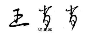 曾慶福王肖肖草書個性簽名怎么寫