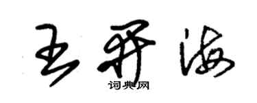 朱錫榮王開海草書個性簽名怎么寫