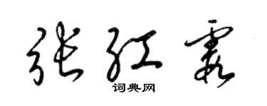 梁錦英張紅霞草書個性簽名怎么寫