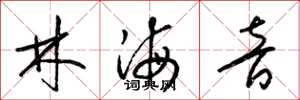 梁錦英林海音草書怎么寫