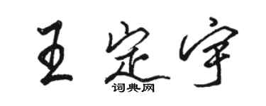 駱恆光王定宇行書個性簽名怎么寫