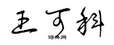 曾慶福王可科草書個性簽名怎么寫