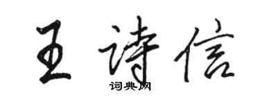 駱恆光王詩信行書個性簽名怎么寫