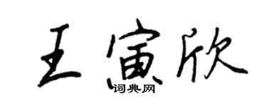 王正良王寅欣行書個性簽名怎么寫