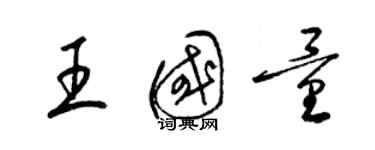 梁錦英王國量草書個性簽名怎么寫