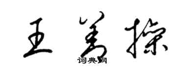 梁錦英王善操草書個性簽名怎么寫
