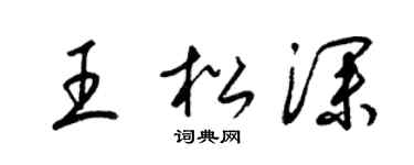 梁錦英王松深草書個性簽名怎么寫