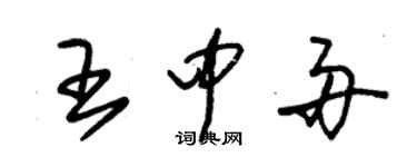 朱錫榮王中舟草書個性簽名怎么寫