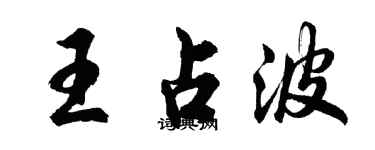 胡問遂王占波行書個性簽名怎么寫