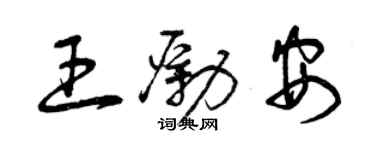 曾慶福王勵安草書個性簽名怎么寫