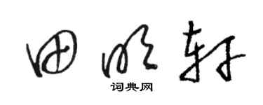 駱恆光田明軒草書個性簽名怎么寫