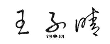 駱恆光王子晴草書個性簽名怎么寫
