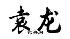 胡問遂袁龍行書個性簽名怎么寫