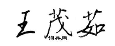 王正良王茂茹行書個性簽名怎么寫