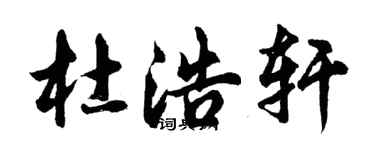 胡問遂杜浩軒行書個性簽名怎么寫