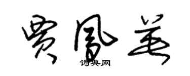 朱錫榮賈鳳英草書個性簽名怎么寫