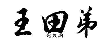 胡問遂王田弟行書個性簽名怎么寫