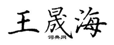 丁謙王晟海楷書個性簽名怎么寫