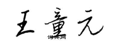 王正良王童元行書個性簽名怎么寫