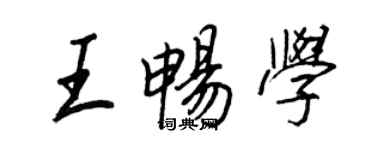 王正良王暢學行書個性簽名怎么寫