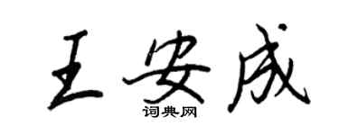 王正良王安成行書個性簽名怎么寫