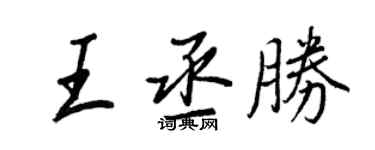 王正良王丞勝行書個性簽名怎么寫