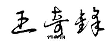 曾慶福王奇鋒草書個性簽名怎么寫