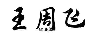 胡問遂王周飛行書個性簽名怎么寫