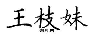 丁謙王枝妹楷書個性簽名怎么寫