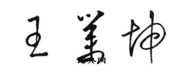 駱恆光王業坤草書個性簽名怎么寫