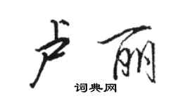 駱恆光盧麗行書個性簽名怎么寫