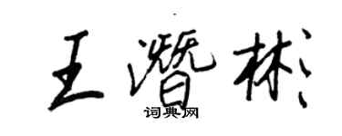 王正良王潛彬行書個性簽名怎么寫