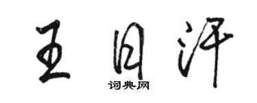 駱恆光王日汗行書個性簽名怎么寫