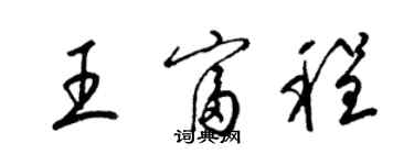 梁錦英王富程草書個性簽名怎么寫