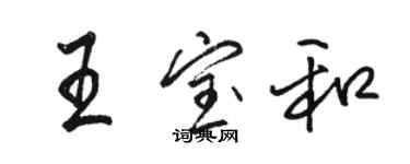 駱恆光王寶和行書個性簽名怎么寫