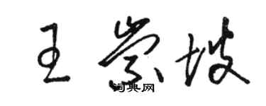 駱恆光王崇坡草書個性簽名怎么寫