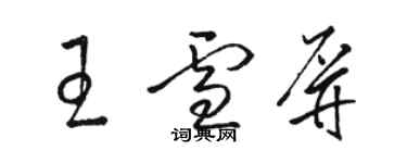 駱恆光王雪屏草書個性簽名怎么寫
