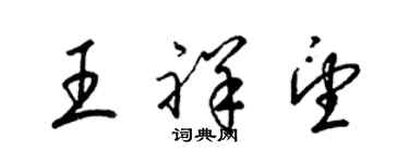 梁錦英王祥望草書個性簽名怎么寫